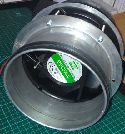 Inline solar powered ventilation fan
