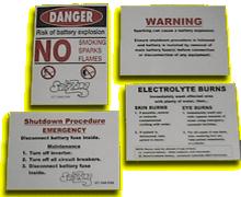 Battery Safety Signs