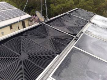 Heating both pool & spa Solartherm collectors installed at Flaxton, Queensland