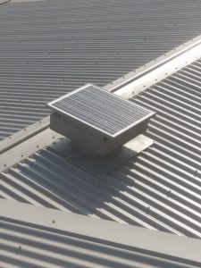 Solar roof ventilator colour-coded to blend in