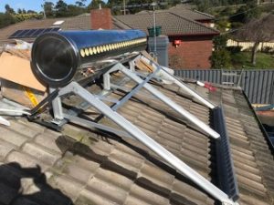 300 litre frame on tile roof