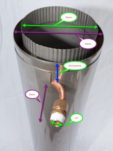 Dimensions of stove heat exchanger