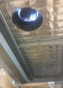 Underneath a Solazone Ventura solar ventilator
