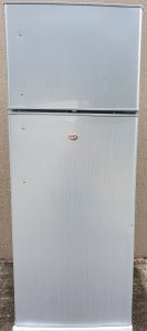 Front view of Juka BCD178S solar-powered fridge