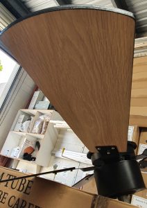 Timber blades for solar ceiling fan